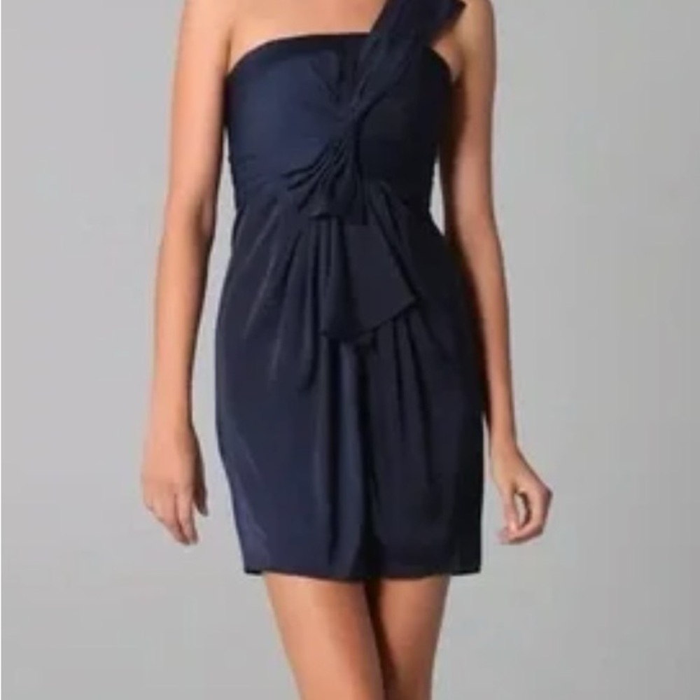 BCBGMaxAzria Dark Blue One-Shoulder Dress